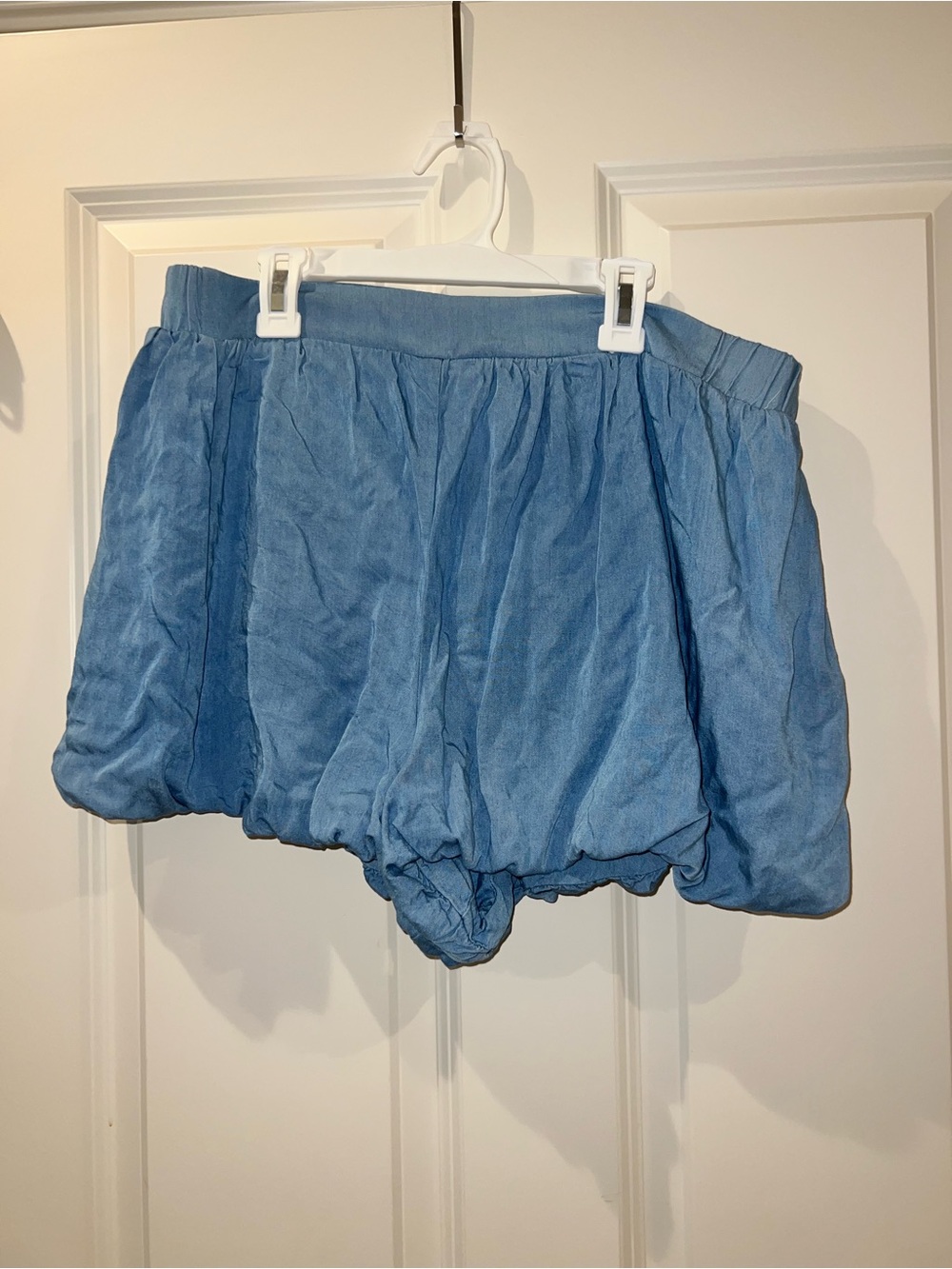 Altar'd State Light Blue Bubble-Hem Shorts